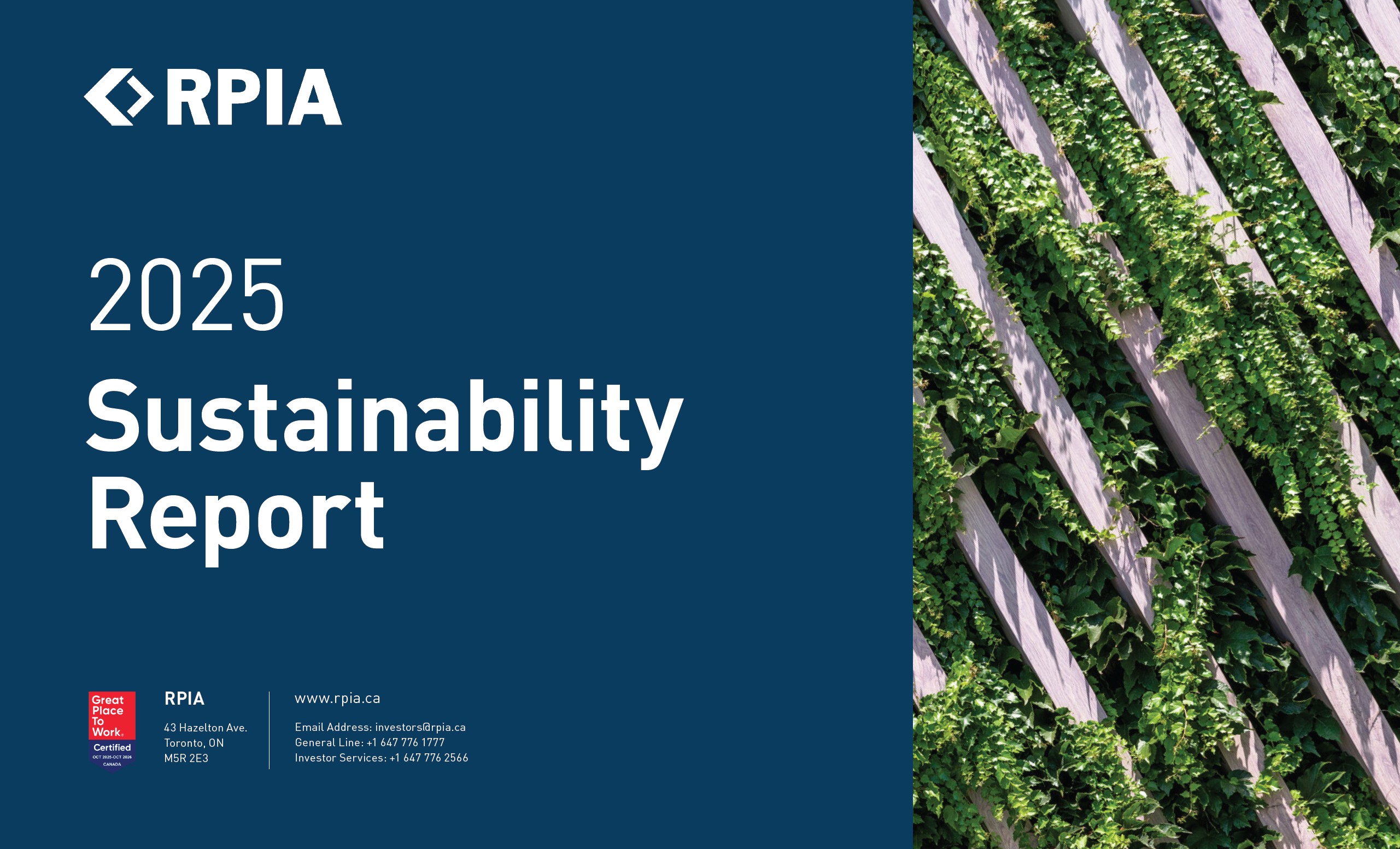 RPIA 2025 Sustainability Report Cover Page